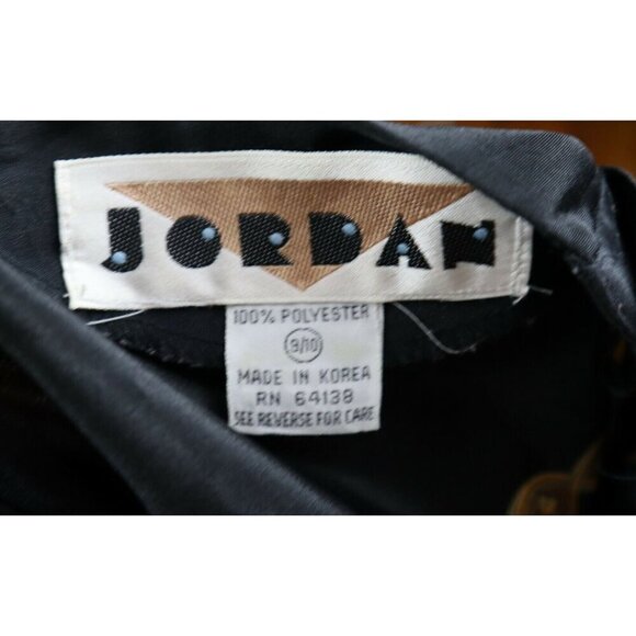 VINTAGE WOMEN'S SILKY TEXTURED BLOUSE - JORDAN - SIZE 9/10 - BLACK & GOLD - Picture 6 of 6